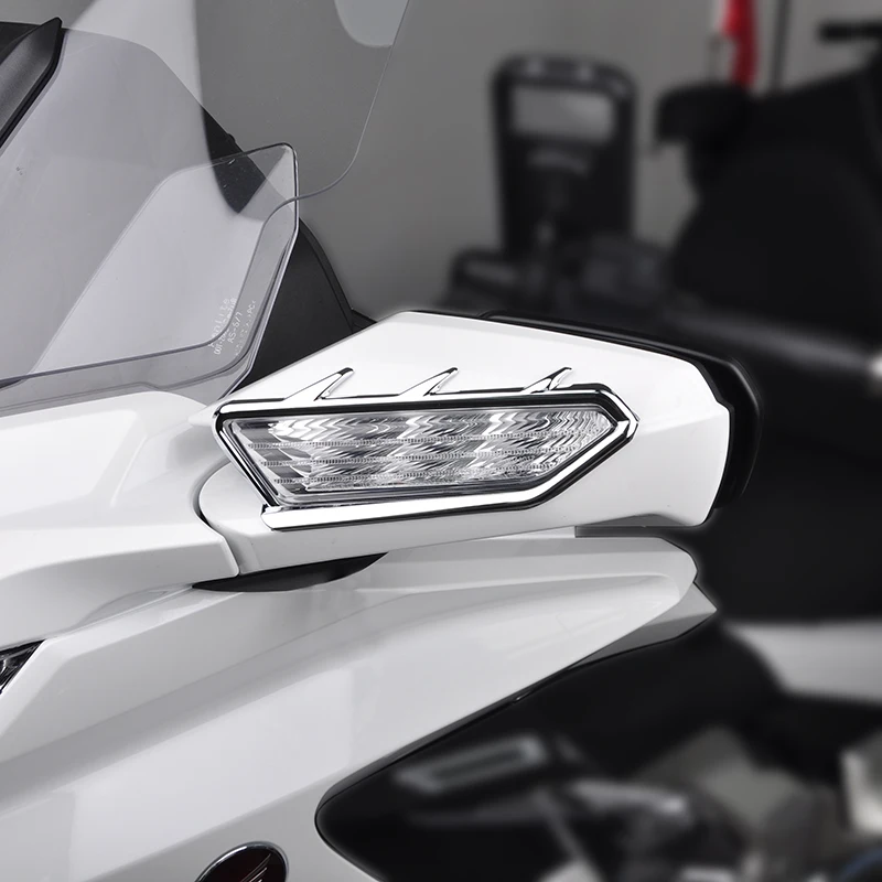 Panical 360° Wrap Cover Mirror Trim Chrome Gloss Black Trim Cover Mirror Accents For Honda Gold Wing GL1800 F6B 2018-2023