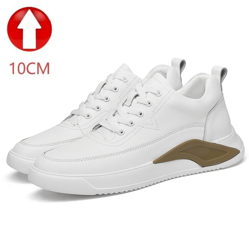 

Black and white color men's height-increasing leather shoes, including sports shoes, casual shoes and outdoor hiking shoes.