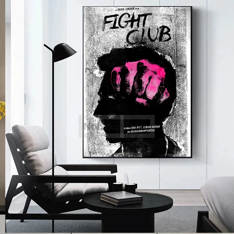 Classic Action Suspense film Movie Fight Club Poster e stampe Canvas Painting Wall Art Pictures Home Room Decor