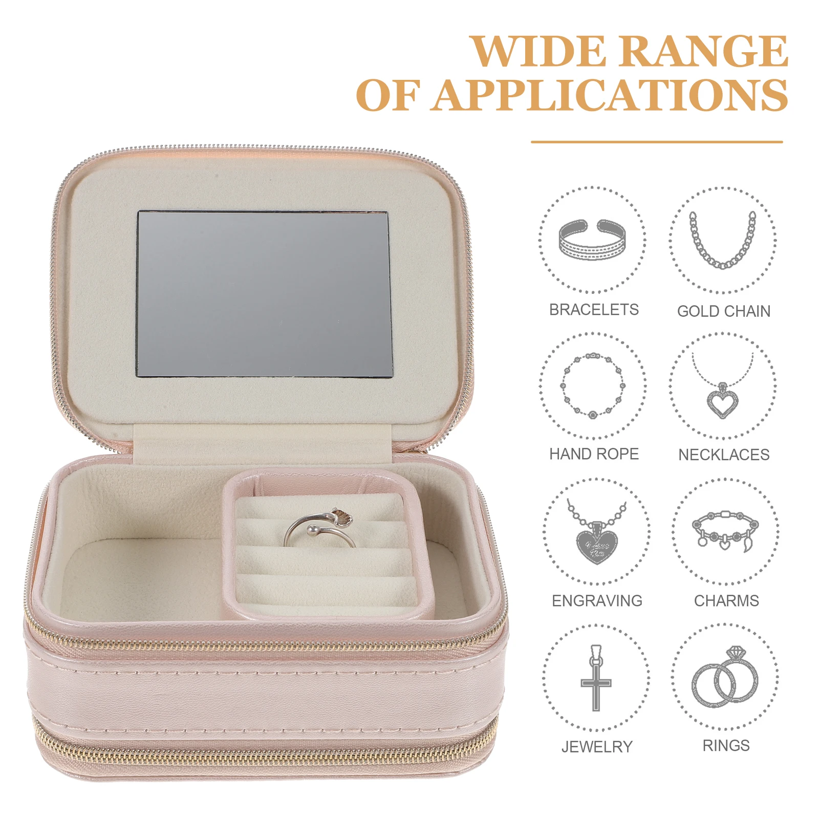 

Compact Jewelry Storage Box Organizer For Rings Earrings Necklaces Bracelets Travel Trinket Container Small Portable Gift