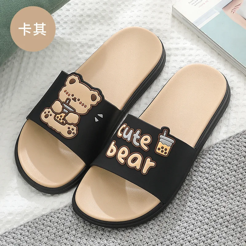 Family slipper Women platform Cloud Cartoon Bear non slip flip flops slide Indoor beach Outdoor Men Women Summer Women shoes