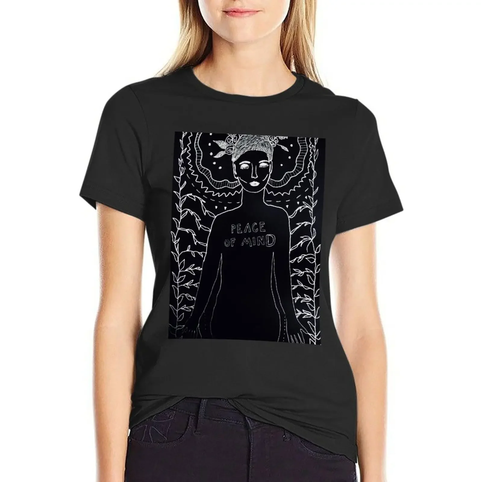 

Peace of mind T-Shirt plus sizes anime clothes tops Women t shirt