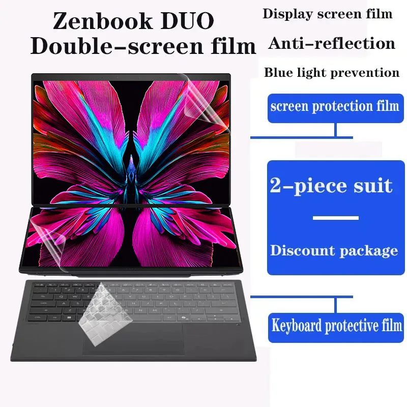 For ASUS Zenbook DUO (UX8407) 2026 14inch Keyboard film Double screen Laptop screen film High-definition Display Protective film