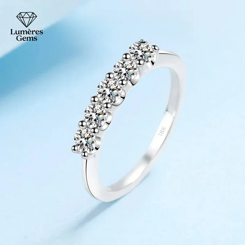 

18K White Gold Moissanite Diamond Ring 0.5CT VVS1 D Color Designer Jewelry Lady Wedding Quality Excellent for Women