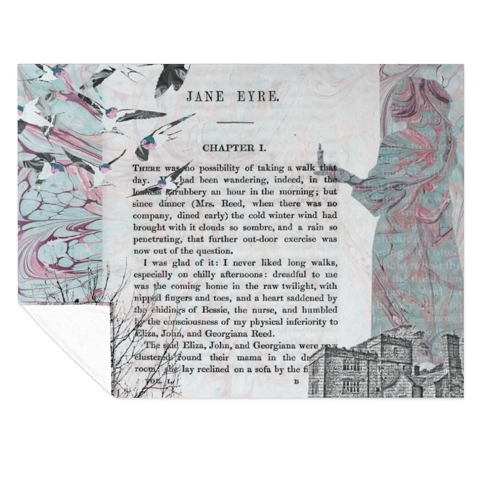 

Jane Eyre Collage Throw Blanket Blankets For Bed Sofa Polar anime Blankets
