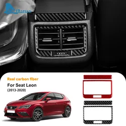 Real Soft Carbon Fiber Sticker For Seat Leon MK3 2013 2014 2015 2016 2017 2018 2019 2020 LHD RHD Car Rear Air Outlet Frame Trim