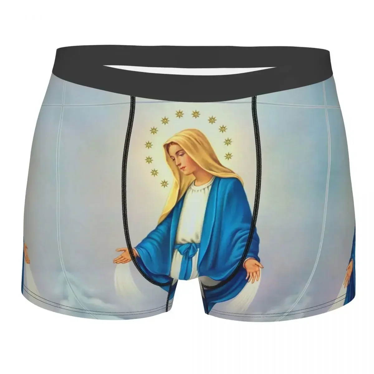 Men Boxer Shorts Panties Virgin Mary Christian Catholic Polyester Underwear Our Lady of Guadalupe Homme Fashion S-XXL Underpants