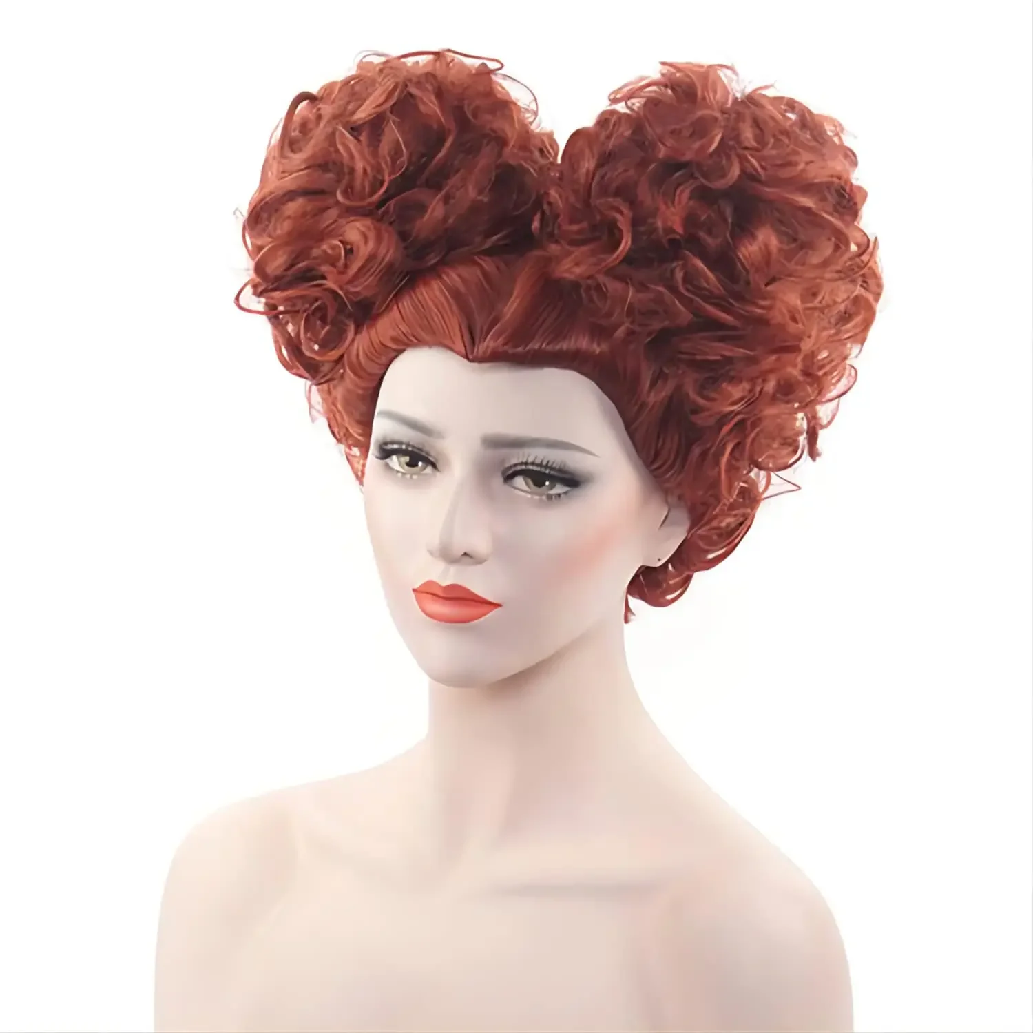 

Red Queen Anime Cosplay Short Curly Brown Wigs for Halloween Costume Synthetic Human Hair Wigs Women Girls