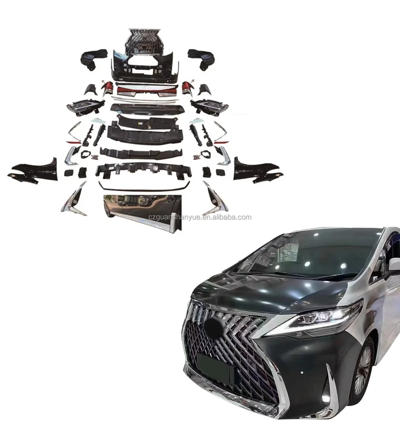 Hottest car bumpers vellfire facelift off-road Vellfire facelift For 2015-2020 Upgrade to Lexus Lm Style