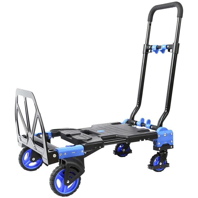 New Design Foldable multifunctional Aluminium and plastic 150kg Cart Platform for luggage Hand Truck with wheels