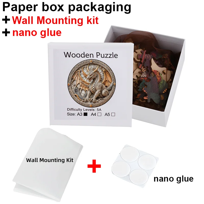 나무 지그 소 퍼즐 DIY 공예 어린이를위한 동물 나무 퍼즐 성인 교육 두뇌 트레이너 가족 대화 형 게임