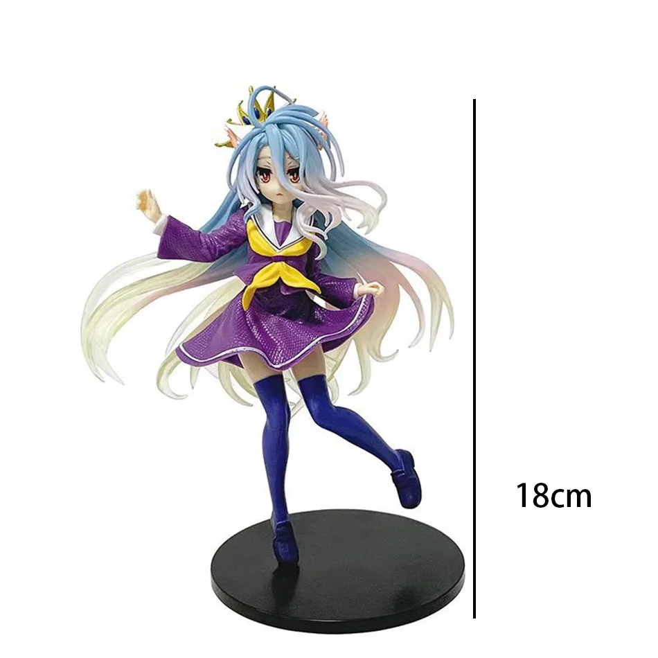 18CM NGNL No Game No Life Anime Bianco "Figura Anime PVC Anime Action Figures Collezione di modelli Ornamento Modello anime Giocattolo regalo