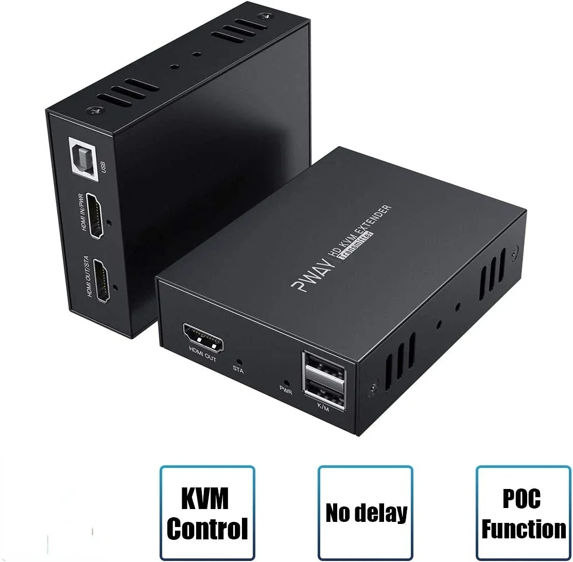 PWAY IP Network USB 2.0 KVM Extender RJ45 Ports 1080P HDMI Over LAN KVM Extender 150m HDMI KVM Extensor By Cat5 Cat5e Cat6