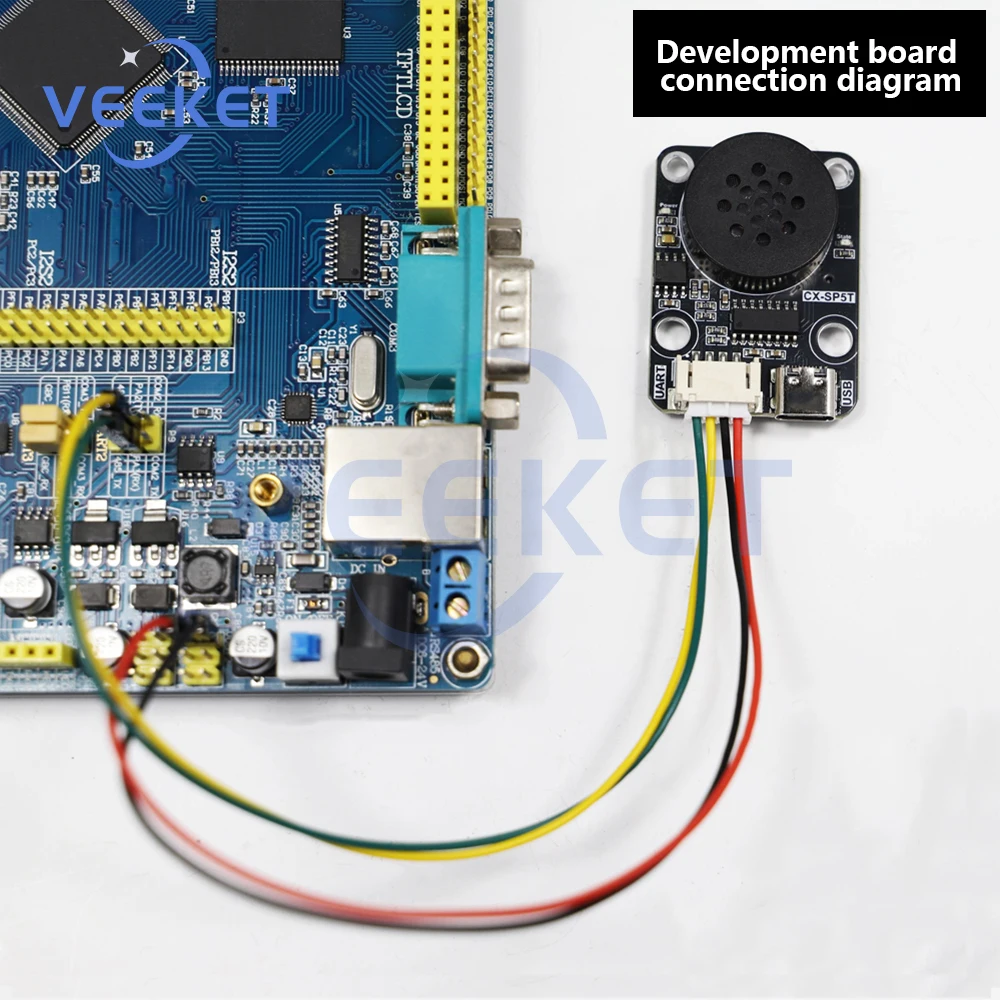 

SP5T MP3 Voice Player Module UART Serial Port Control Intelligent Voice Electronic Building Block Music DC 3.3-5V Type-C