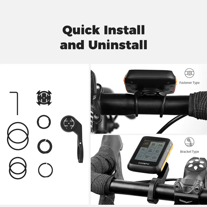 Coospo BC200 GPS Bike Computer 2.4inch ANT+Bluetooth5.0 Bicycle Speedometer Odometer Multi-Language Cycling Support Holder
