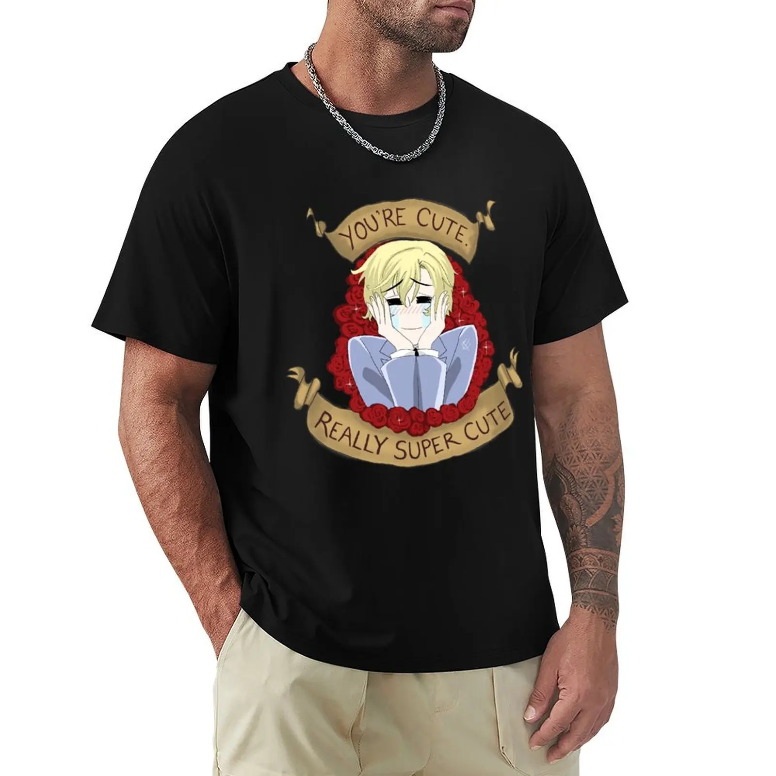 Tamaki Suoh You're Cute - OHSHC FanArt T-Shirt vintage Short sleeve tee anime stuff men t shirt