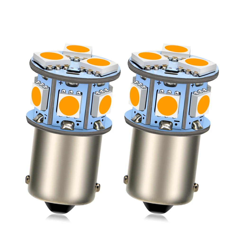 2PCS 6V 12V 24V 1156 BA15S P21W S25 Amber Red White 5050SMD Bulb Car Moto Backup Turn Signal Reverse Brake Tail Light Amber Led