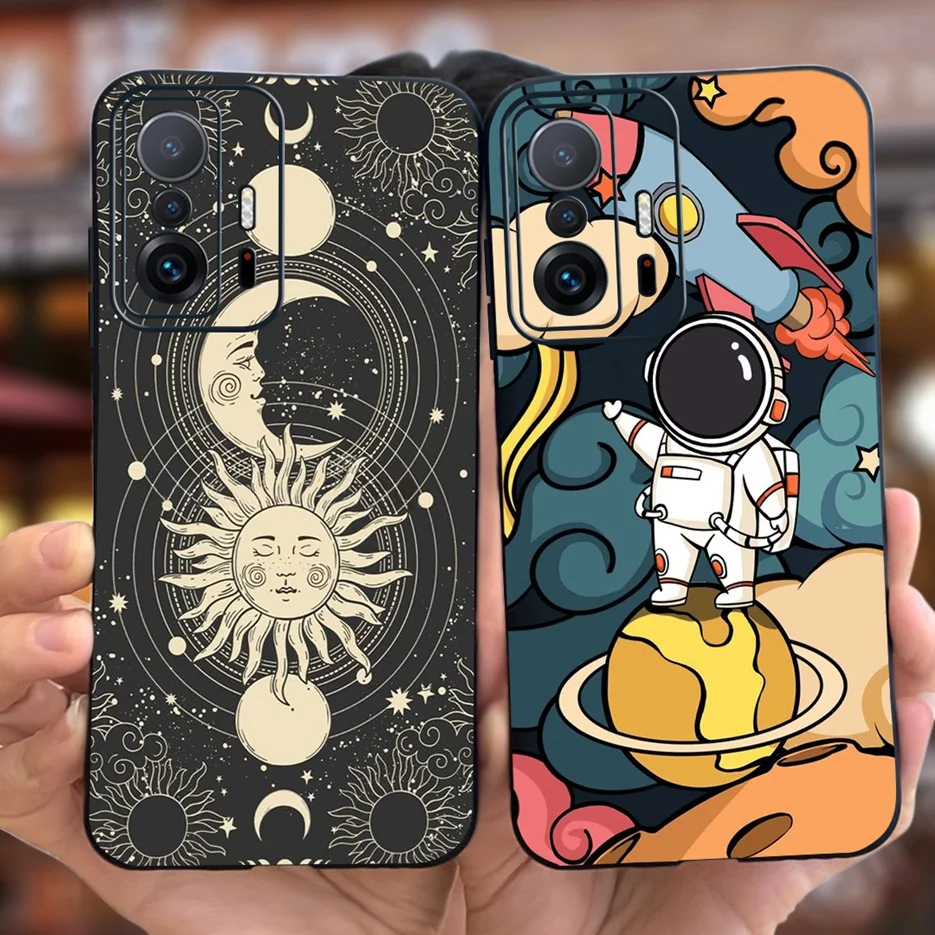 For Xiaomi Mi 11T Pro Case Cute Astronauts Cartoon Cover Soft Silicone Phone Cases For Xiaomi 11T Mi11T Pro 11TPro Fundas Bumper