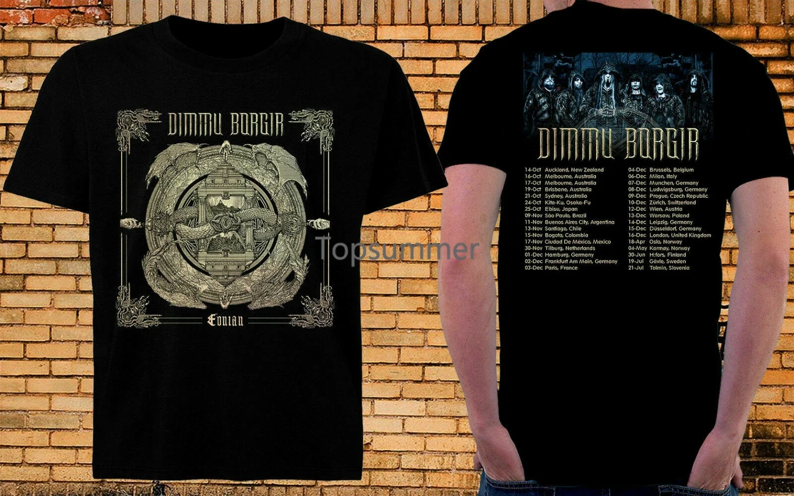 

New Rare Dimmu Borgir Tour Date 2019 Logo Two-Sides T-Shirt S-3Xl Men Women Unisex Fashion Tshirt