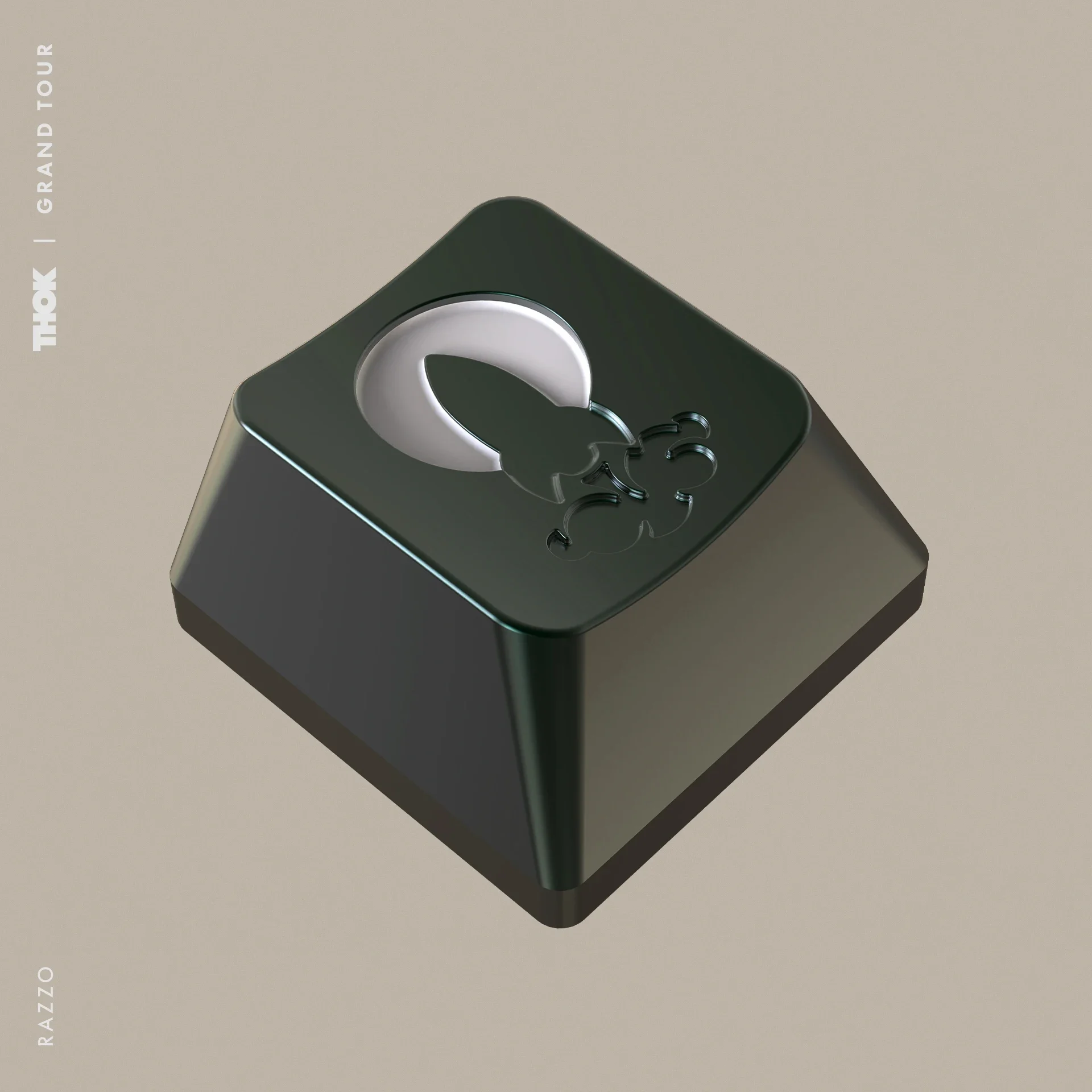 

Metal Keycaps Aluminum-Grand Tour Razzo Rocket Resin Filled Aluminum Metal Keycaps