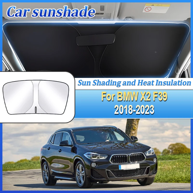 

Car Coverage Sun Visors For BMW X2 F39 2018 2019~2023 Anti-UV Steel Ring Front Windshield Sunshade Privacy Blocks Accessories