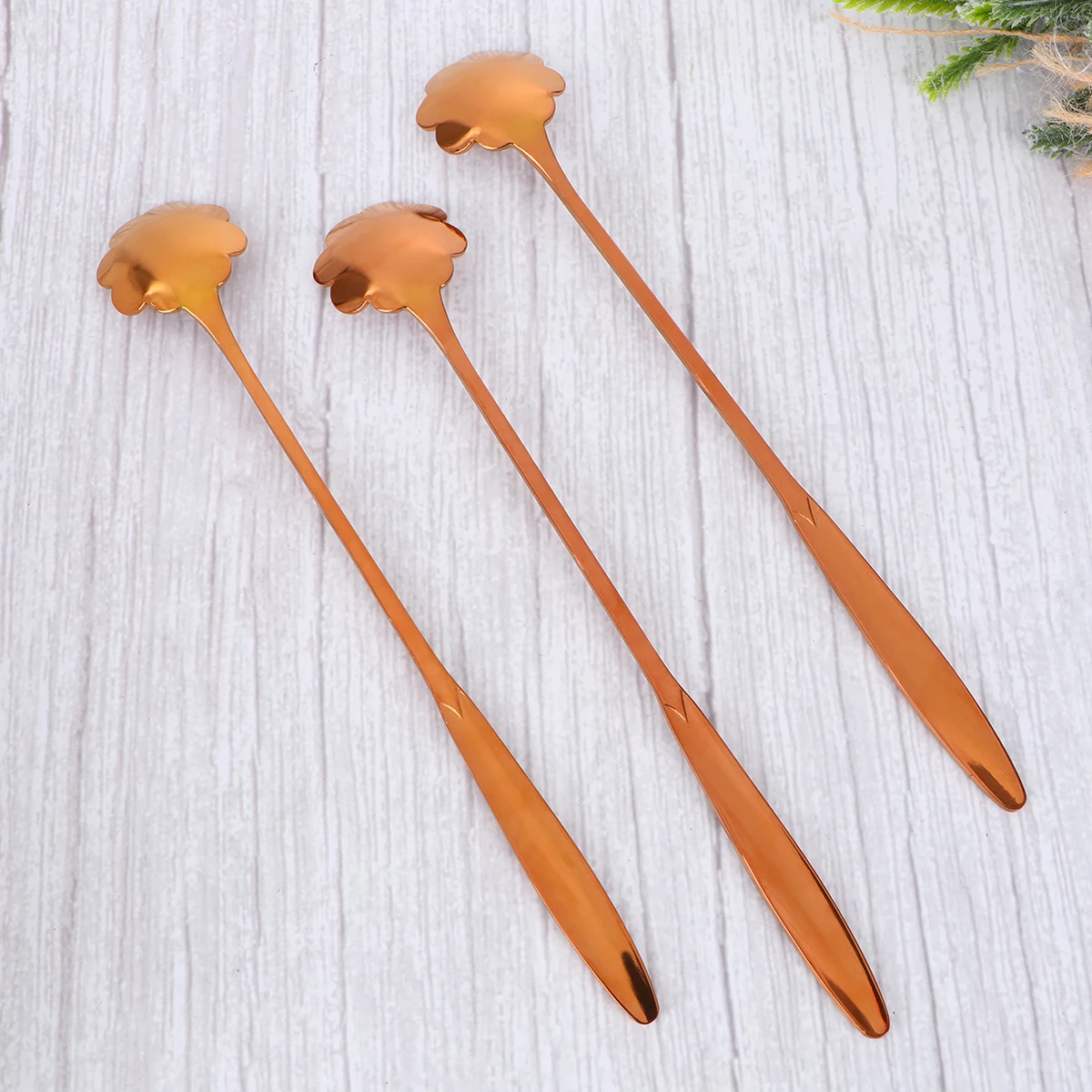 

3 Pcs Stainless Steel Petal Spoon Modern Design Tea Stirring Coffee Spoons Handle Milk Appetizer