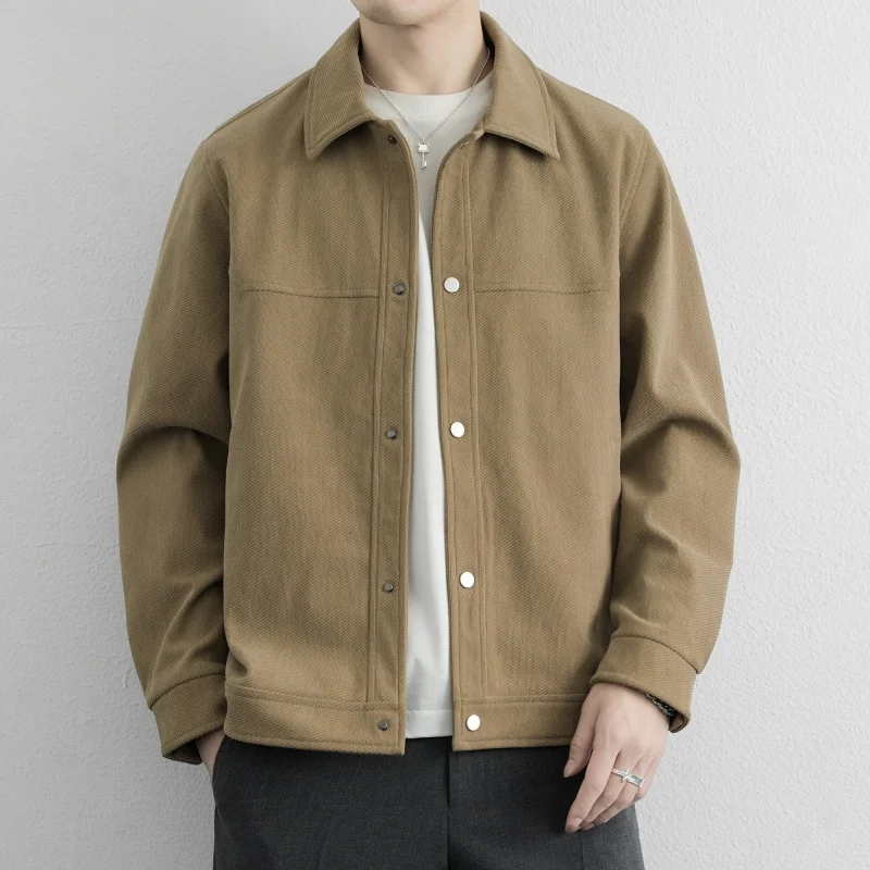 Spring Autumn Business Casual Coat Men Loose Turn Down Collar Fashion Outwear Coats Male High Quality Coat
