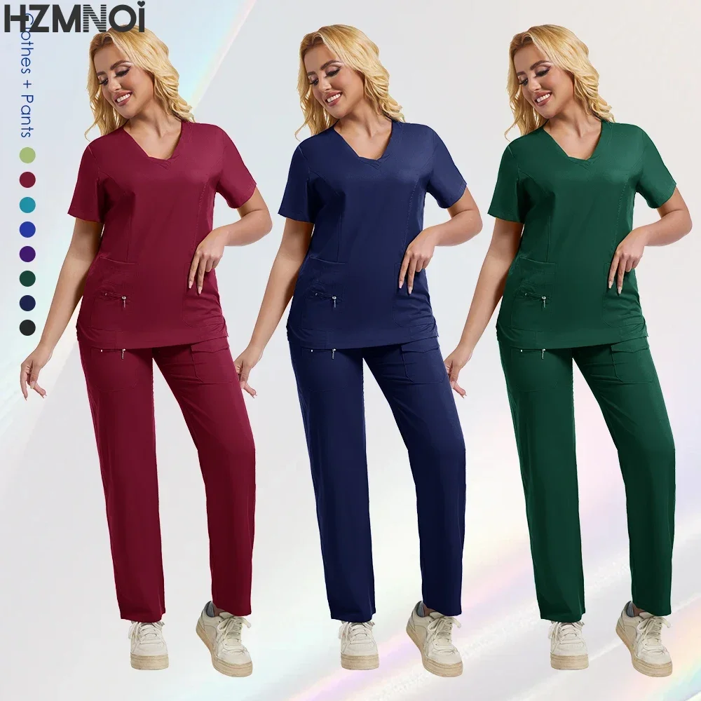 Ensembles de gommages pour femmes, uniformes médicaux chirurgicaux d'hôpital, accessoires pour infirmières, clinique dentaire, Salon de beauté, vêtements de travail pour Spa