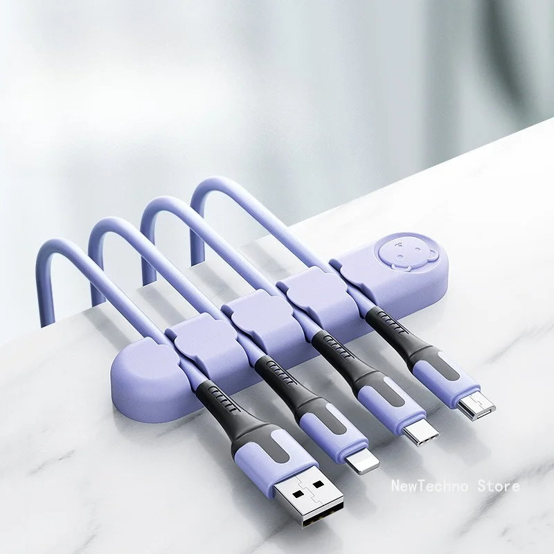 

Силиконовые милые органайзеры для кабелей, зажимы-держатели для настольных шнуров, органайзеры для управления офисом и дома