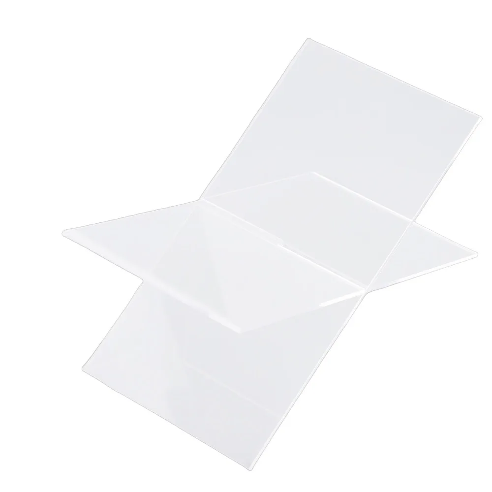 1set X-Shaped Design Acrylic Book Stand Clear Acrylic Material Portable Size Open Book Holder Desktop Reading Rack