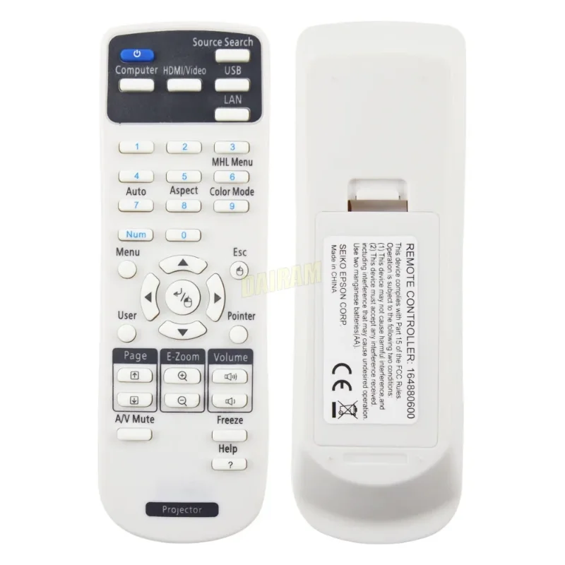 

Suitable for EPSON Projector Remote Control 219863500 CB-E10 CB-E01 W06 52 X06E with ID Function /972/X49/X06/W52 FH06