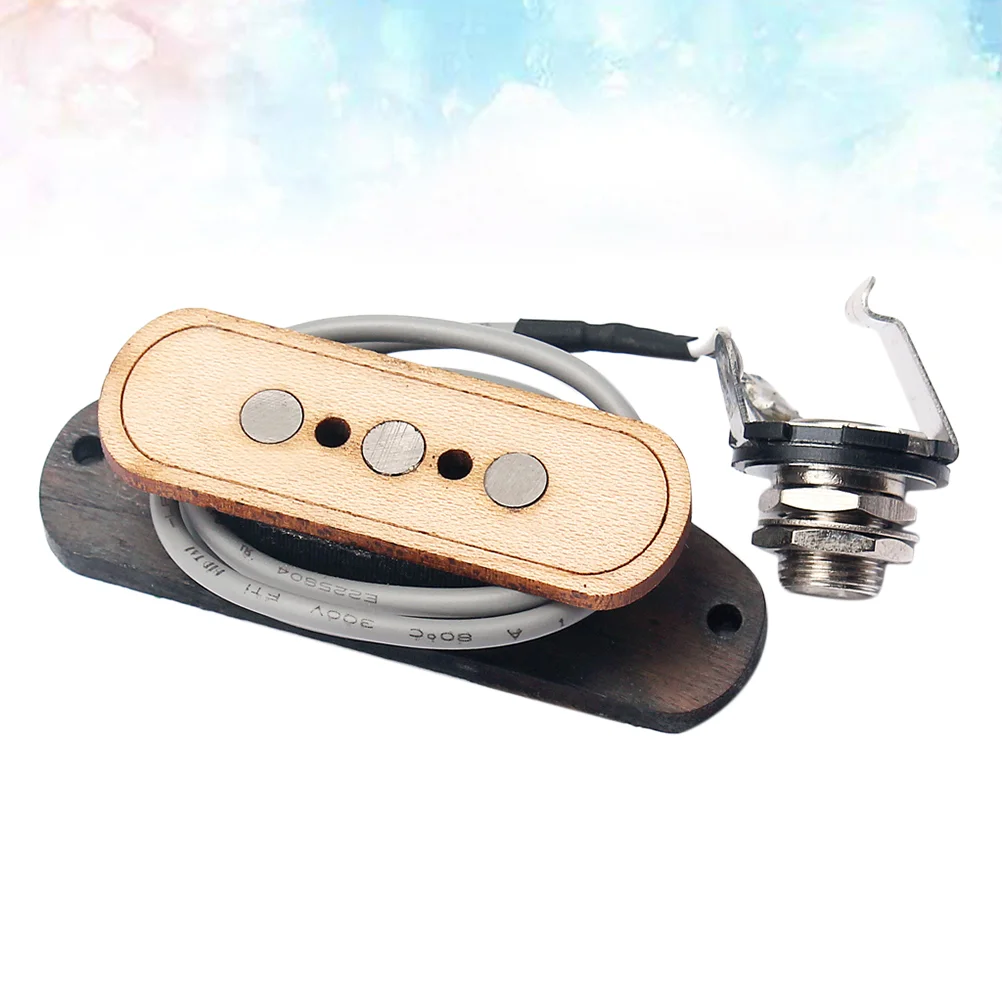 Maple Wood Three-string 3-Pole Box Soundhole Guitar Pickup Replace Music Accessories GMB501 Light Brown