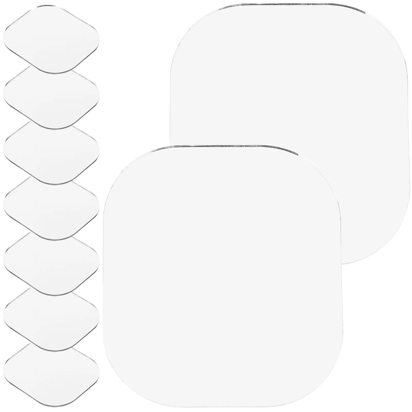 10 pçs pequenas folhas de espelho de vidro diy espelhos de maquiagem artesanato suprimentos portátil leve espelho de maquiagem alta