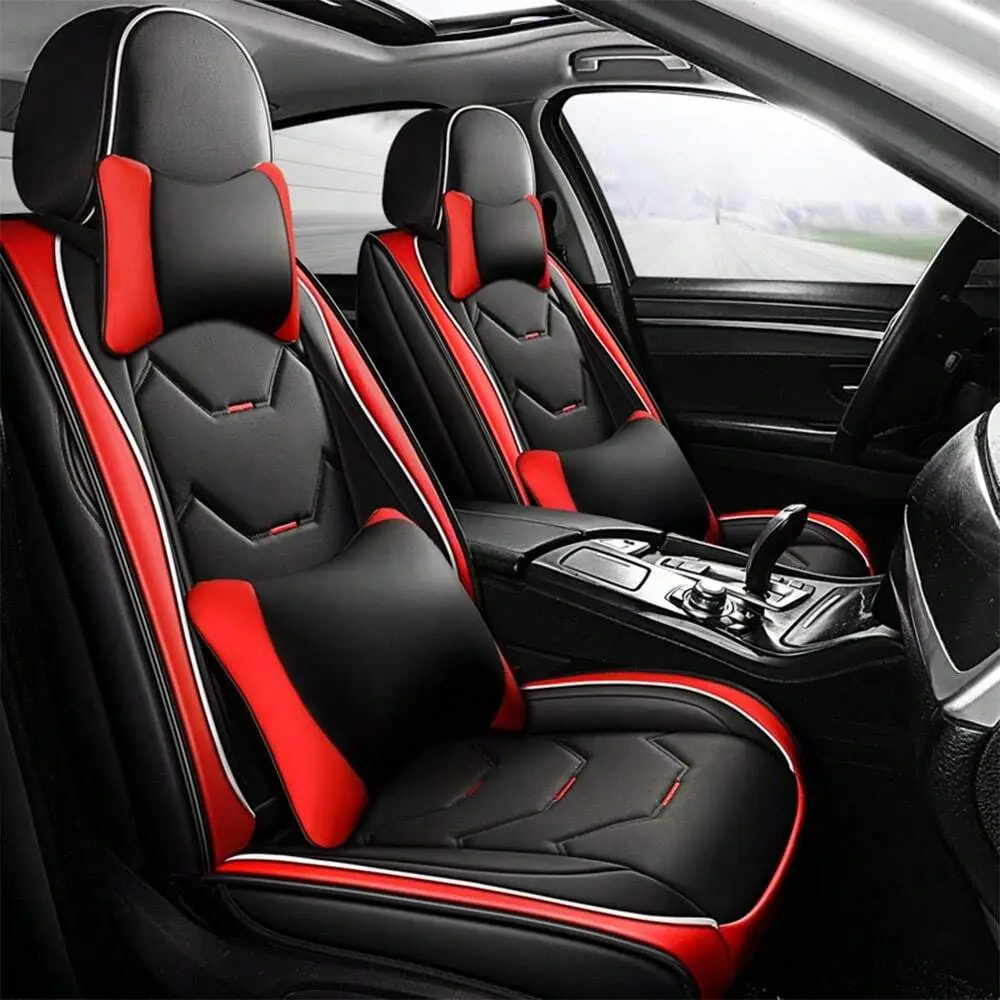 

Car Seat Covers Leather Front Back 5 Seats Full Set Automotive Seat Protector Replacement, Car Seat Cover Full Set, Car Accessor