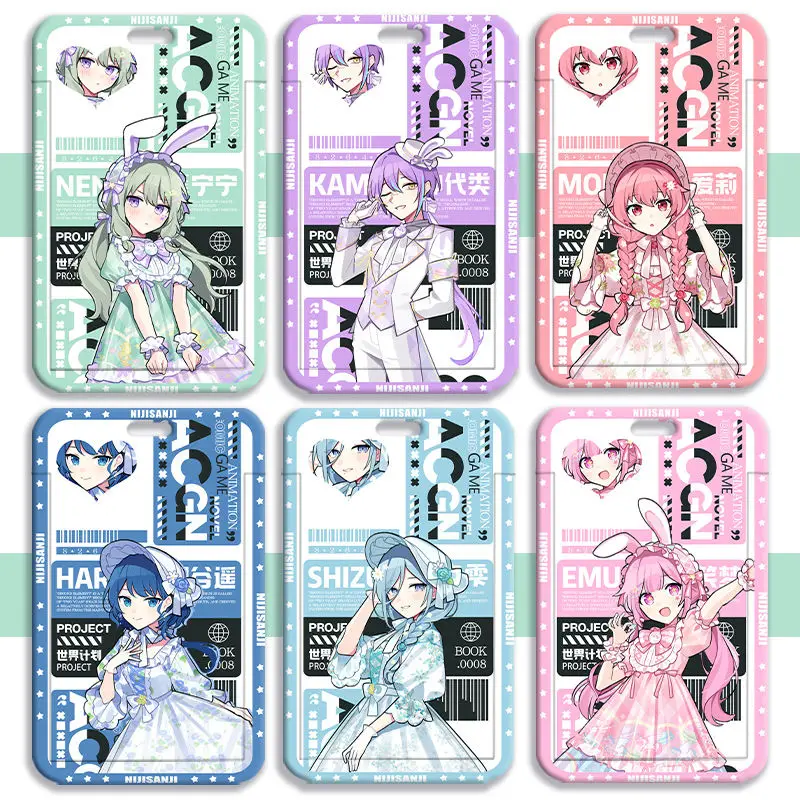 Project Sekai Аниме Kagamine Rin Студенческий набор карточек для еды Набор удостоверений личности Автобус Метро Наборы карточек Защитный чехол Обложка для карт Брелок Подвеска