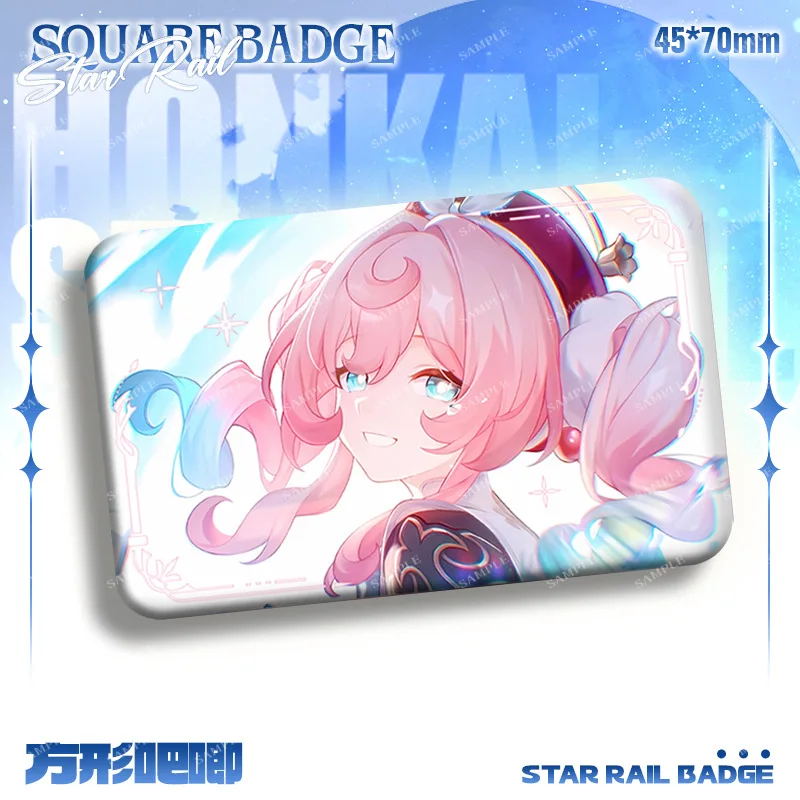Anime Honkai Star Rail Phainon Herta Anaxa Collectible Rectangle Badge Backpack Pin Bag Decoration Anime Themed Accessory For Cu