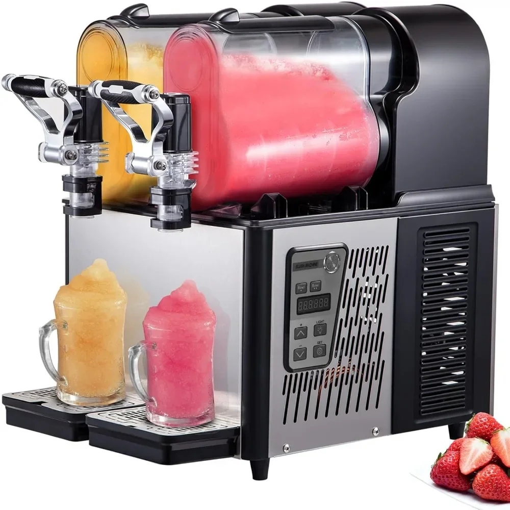 

Slushy Machine, 3Lx2Tank Slushie Machine for Home, Slushy Machine for Frozen Drinks Automatic Clean, for Home Cafes Restaurants