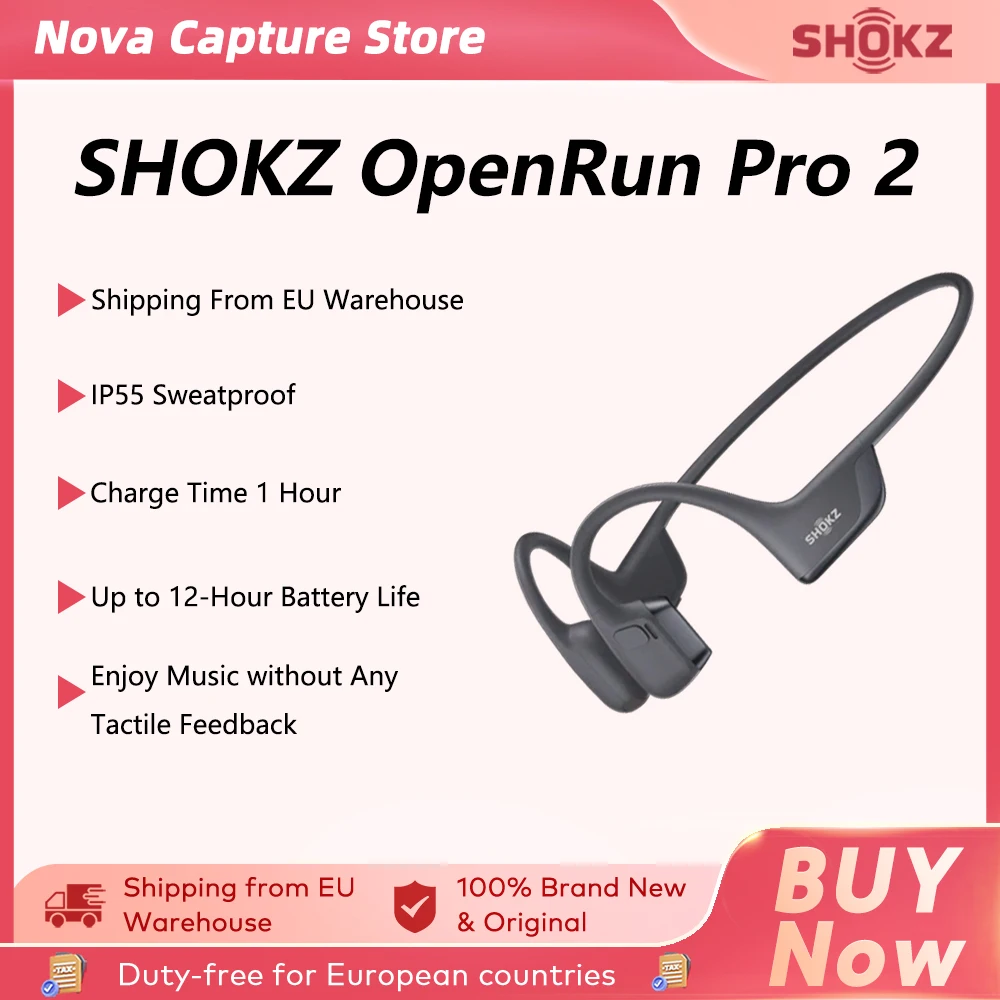 Écouteurs sportifs SHOKZ OpenRun Pro 2 S820/S821, écouteurs à oreille ouverte, Bluetooth 5.3, microphone à réduction de bruit, étanchéité IP55