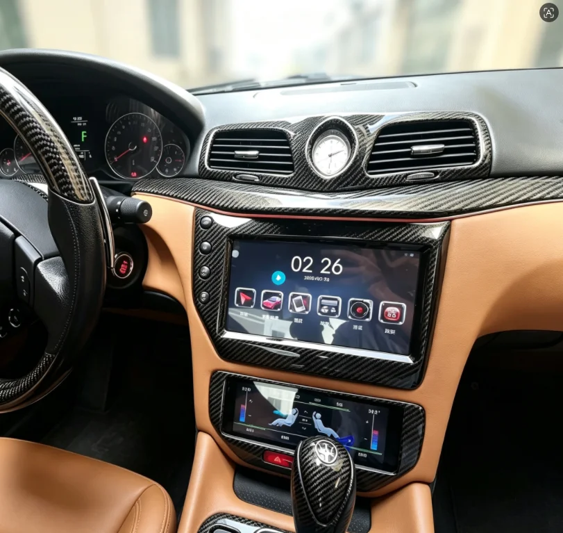 Suitable for Maserati GT/GC GranTurismo 2004-2017 full set car radio multimedia digital cluster carbon fiber Android carpet host