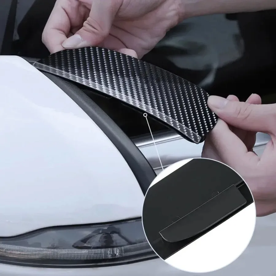 

Car Rearview Mirror Rain Eyebrow Carbon Fiber Sun Visor Shade Protector Clear Vision Rain Auto Mirror Organizer Accessories