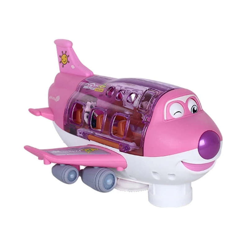 Aeroplane Toy with Light Effects Electric Airplanes Model 360 Rotating Travel Dream Cartoon for Children Kids W3JF