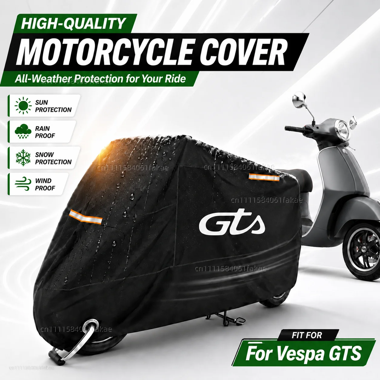 Motorcycle Cover Waterproof Outdoor All Season Dustproof UV Protective Moto Scooter Rain Cover For Vespa GTS 125 150 300 Super