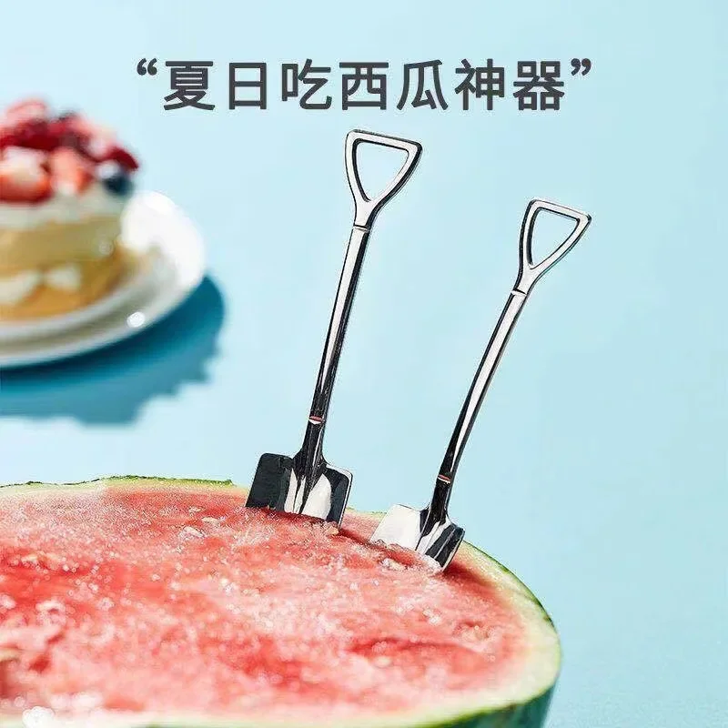 

Stainless Steel Shovel Spoons Gold Silver Mini Coffee Teaspoon Fruit Ice Cream Dessert Spoon Scoops Kitchen Tableware Kitchen