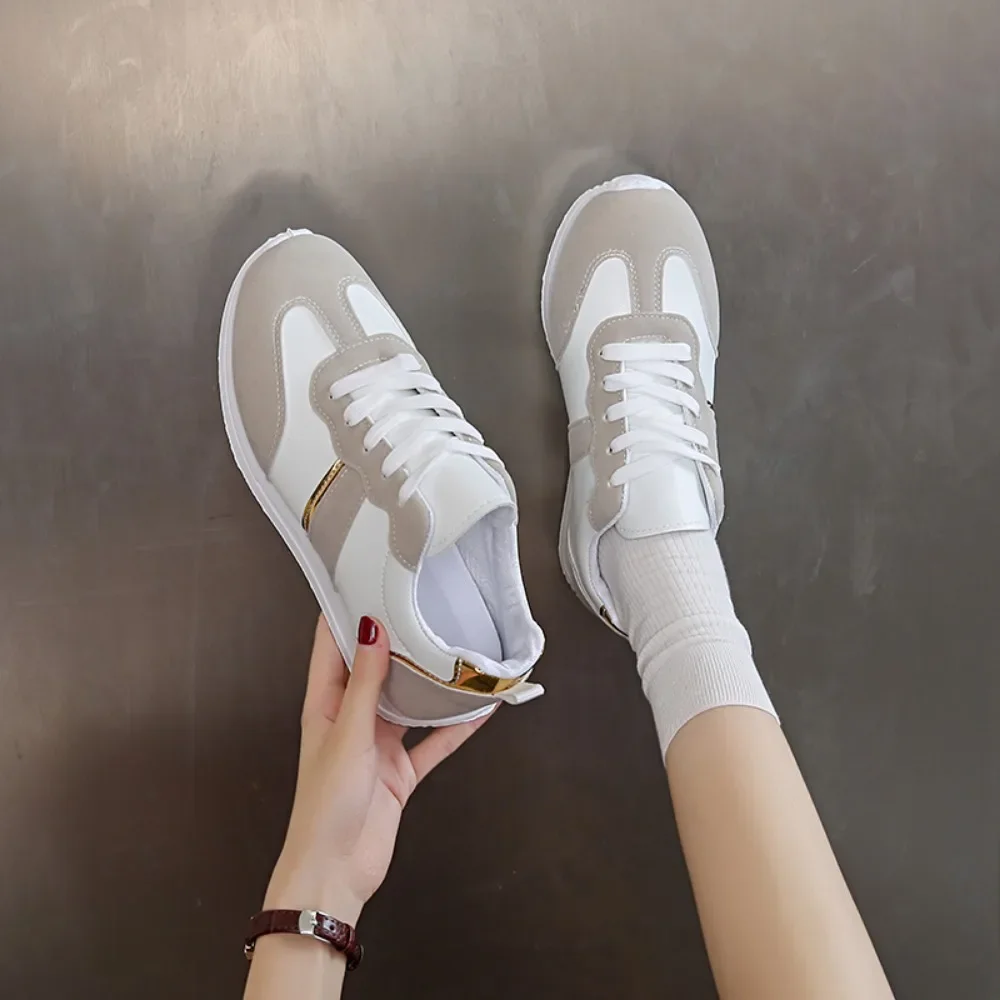 النساء أحذية رياضية جولة الرأس اللون حجب حذاء كاجوال السيدات الربيع/الخريف مريحة الجري أحذية مفلكنة حجم 35-43 #3