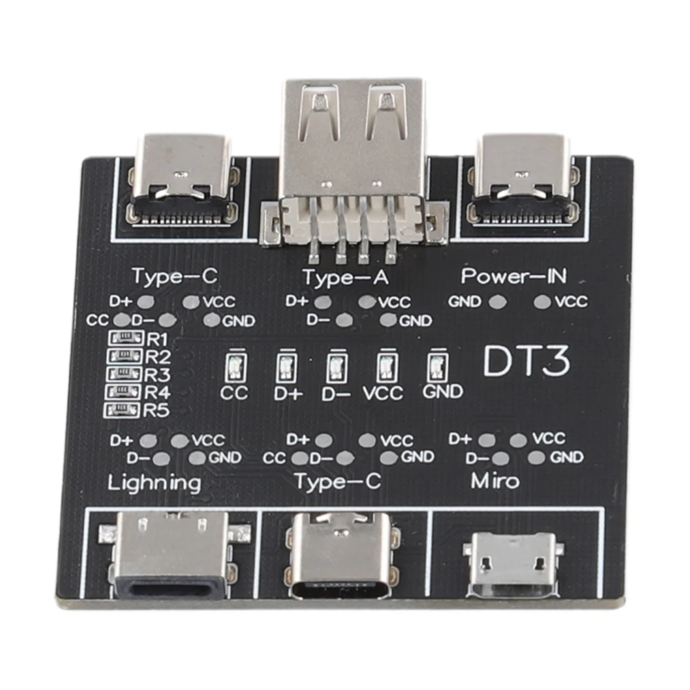 USB Tipo-C Cabo de Dados Test Board, Verificador de cabo, Dados Cabo Detection Board, iPhone, Android, DT3
