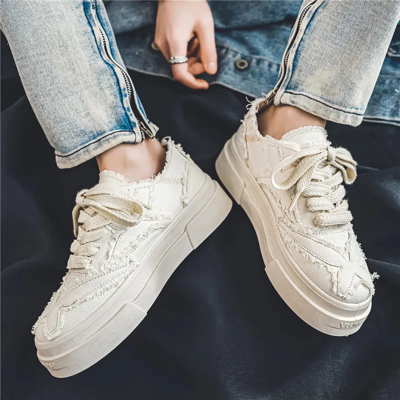 

PARZIVAL Men Shoes Fashion Flat Casual Sneakers Male Soft Platform Sole Vulcanized Shoes Retro Shoes Footwear Zapatillas Hombre