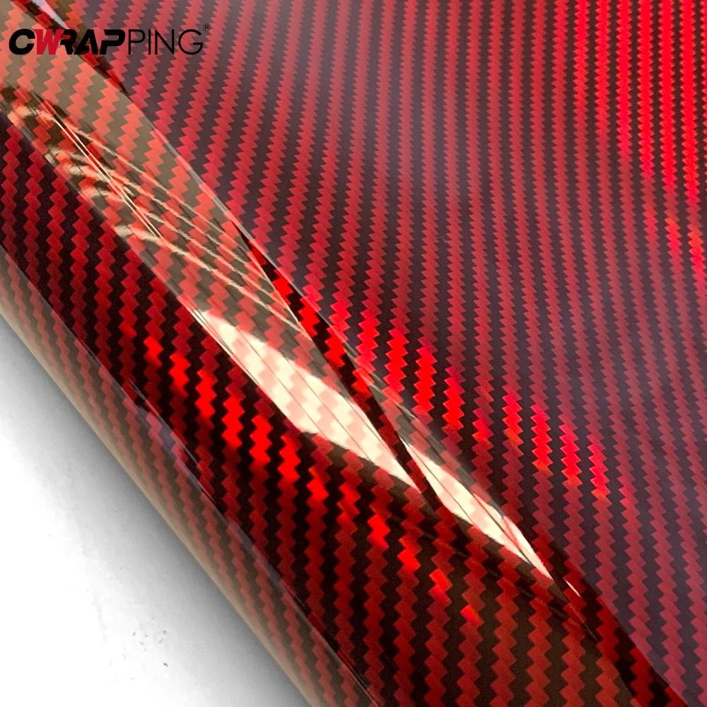 Laser Carbon Fiber Glossy Vinyl Wrap Film Car Body Film Waterproof Vinyl Auto Tunning Self Adhesive Stickers for Car Accessories - view 5