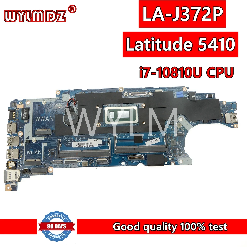 

LA-J372P i7-10810U CPU notebook Mainboard For DELL Latitude 5410 Laptop Motherboard CN 0T4NVV Tested