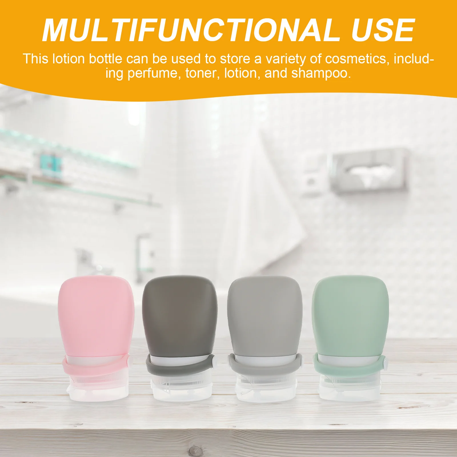 

4Pcs Silicone Travel Bottles Set Reusable Empty Toiletry Lotion Shampoo Containers Leakproof Travel Bottles Lotion Bottle