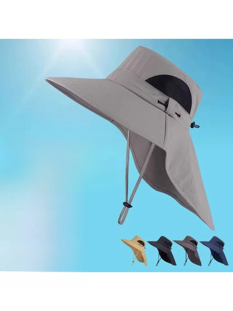 アウトドアフィッシングキャップメンズ夏の新スタイル-uv-保護通気性防風釣り帽子首保護漁師帽子